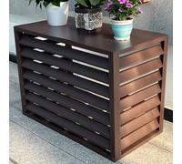 Aluminum Air Conditioner and Heat Pump Stand with Noise Reduction - Mini Split AC Cover for Outside Units - Outdoor Plant Shelf Brown Flat