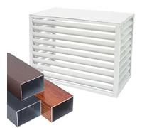 Aluminum Air Conditioner Cover Fence Outdoor Air Conditioner Cover Privacy Screen Freestanding Louvered Space Divider Air Conditioner Fence Screen Plant Display Rack 100x50x70cm 110x60x80cm(White,110x