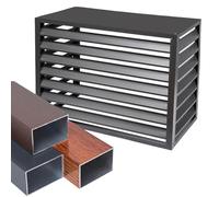 Aluminum Air Conditioner Cover Fence Outdoor Air Conditioner Cover Privacy Screen Freestanding Louvered Space Divider Air Conditioner Fence Screen Plant Display Rack 100x50x70cm 110x60x80cm(Black,100x