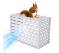 Aluminum Air Conditioner Cover for Heat Pumps Privacy Fence Theft Protection Noise Reduction Hidden Planter Stand (White)
