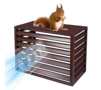 Aluminum Air Conditioner Cover for Heat Pumps Privacy Fence Theft Protection Noise Reduction Hidden Planter Stand (Brown) Durable & Stylish Solution