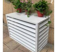 Aluminum Air Conditioner Cover4 Panel Outdoor Fence 1.2mm Thick Alloy Easy Assembly Fits 1.5/2/3P Units Weatherproof Protection for HVAC Systems