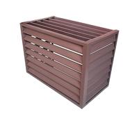 Aluminum Air Conditioner CoverOutdoor Heat Pump Protector Louvered Privacy Fence for Air Source Heat Pump Brown 100x50x70cmDurable & WeatherResistant