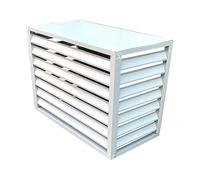 Aluminum Air Conditioner Covers, Flower Rack Shutters, Hide Outdoor Ac Unit and Trash Enclosure, Air Conditioner Rack for Winter Outdoor Protection, Suitable for Courtyard, Outdoor (Color : Bianco,