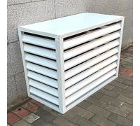 Aluminum Air Conditioner Fence Screen, Outdoor Air Conditioning Unit Covers, Fence To Hide Air Conditioner, Outdoor Plant Rack, Air Conditioner And Heat Pump Cover(White,100x50x70cm)