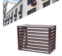 Aluminum Air Conditioner Heat Pump Cover,Fence to Hide Air Conditioner for Indoor and Outdoor Mini Split Air Conditioner Cover for Outside Units(Size:100x50x70cm,Color:Brown Flat Roof)
