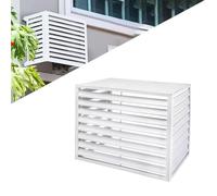 Aluminum Air Conditioner Heat Pump CoverOutdoor Indoor Mini Split Unit Fence 100x50x70cm White Flat Roof Stylish Protection for HVAC Units