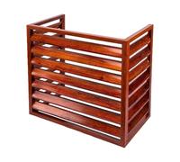 Aluminum Air Conditioning Cover Outdoor Split AC Unit & Heat Pump Protection Wood Grain Design L110*W60*H80 (2-3P) - Weatherproof Shield