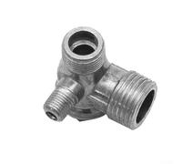 Aluminum Alloy 3-Port Check Valve with Male Thread Connectors for Air Compressor Piston, for Durable Replacement Part for Tank and Tube, Si