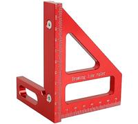 Aluminum Alloy 45/90° Miter Triangle Ruler Sturdy Square Ruler Multi Angle Woodworking Protractor Precise Carpenter Square Layout Measuring Tools for Woodworking(red)