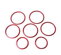 Aluminum Alloy 7pcs/set Air Condition Air Vent Outlet Ring Cover Trim Decoration sticker for Mercedes Benz C Class 2015 W205 C180 C200 C250 C300 C400 & GLC 2016 (Inner, Red)