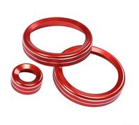 Aluminum Alloy AC Knob Trim for Land Rover for velar Aluminum | Precise fit for L494, red aluminum alloy, protects original knobs, enhances interior style, easy install(Front Row)