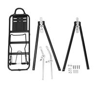 Aluminum Alloy Adjustable Bike Rear Rack, Touring Carrier, Universal Mount for Disc and V - Brake Bikes with 35kg Load Capacity, Fits 24 26 28in Wheels
