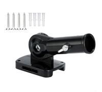Aluminum Alloy Adjustable Outdoor Flag Pole Bracket with Drainage Hole and Gear Bite Mechanism for Secure Flag Display and Mounting of Garden Accessories (Black)
