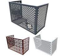 Aluminum Alloy Air Conditioner Cover - Decorative AC Screen Rust-Resistant for Outdoor Units Available in White Gray Brown (990mm x 665mm x 500mm)