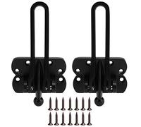 Aluminum Alloy Antitheft Door Buckle Safety Chain 2Set Black, Durable Door Bolt Lock - Rust Resistant, Easy Installation, Home Security Protection (Black)