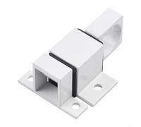 Aluminum Alloy Automatic Deadbolt Door Latch with Spring-Loaded Bounce Lock, Square Self-Closing Bolt for Sash and Doors, Adjustable Installation Spacers, Anti-Theft Security(White)