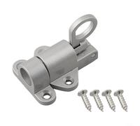 Aluminum Alloy Automatic Spring Latch, Self-Closing Door Bolt for Interior Room Security, 58mm x 44mm Casement Latch with Screws, Black White Silver(Black)