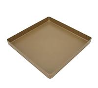 Aluminum Alloy Baking Tray, Square Shape Non Stick Baking Tray Gold Oven Pan Bread Pizza Baking Tool for Roasting Cakes, Bread, Meat, Pizzas, Pastries, 28 x 28 x 3 cm