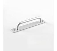 Aluminum Alloy Barn Door Handle for Sliding Wooden Doors - Heavy-Duty Punch-Through or Mount Design with Rounded Corners, Black/Gold/Silver(Silver)