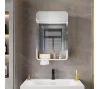 Aluminum Alloy Bathroom Mirror Cabinet Waterproof & Moisture-Proof Wall Wardrobe with Large Capacity Stylish Rectangle Design & Round Corners for Elegant Storage Solutions