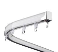 Aluminum Alloy Bay Window Silent Guide Track, Top-Mounted Track, Smooth Rounded Corners, Heavy-Duty and Wear-Resistant(2.2m)