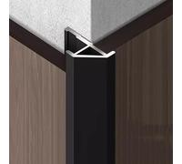 Aluminum Alloy Beveled Edge Trim Strip, Thickened Wall Corner Protector 1m*3pcs Angle Profile Corner Protection Strip for Wooden Walls/Tiles(Matte Black,15mmx1m)