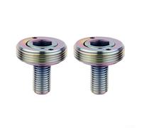 Aluminum Alloy Bicycle Crank Bolt M8x15mm With Square Hole For Bottom Bracket Fixing Black Pair(Gold)