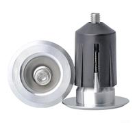 Aluminum Alloy Bicycle Handlebar End Covers For Road Mountain Bikes 22-24mm Secure Expansion Lock Anti Dust Water Gold Color(Silver)