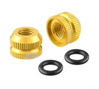 Aluminum Alloy Bicycle Valve Nuts For Enhanced Air Tightness And Secure Locking On Road And Mountain Bike Tires With Sealing Ring Red Blue Black Gold(gold)