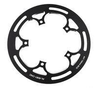 Aluminum Alloy Bike Chainring Guard for BCD 130mm, 50-54T Single Chainring Protector Cover, 235mm Diameter Shield to Prevent Scratches and Keep Clothes Clean, Red(Black)