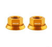 Aluminum Alloy Bike Hub Nuts 2PCS M10 3/8 For Folding And Fixed Gear Bikes With Smooth Edges For Protection(Golden)