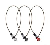 Aluminum Alloy Bike Lock Head with Steel Cable 59cm | Hidden design, fits handlebars, external wiring compatible, 59cm cable, black silver red(B)