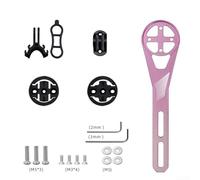 Aluminum alloy bike mount extension bracket for For garmin and For igpsport bike computers, designed for stable handlebar mounting with 180 degree adjustability (pink)