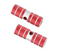 Aluminum Alloy Bike Pegs, 70mm Solid Cylindrical Stunt Pedals with Anti-Slip Pattern, Heavy Duty Foot Rests for Mountain Bike Rear Axle, Suitable for Standing Tricks(Red)