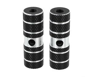 Aluminum Alloy Bike Pegs, 70mm Solid Cylindrical Stunt Pedals with Anti-Slip Pattern, Heavy Duty Foot Rests for Mountain Bike Rear Axle, Suitable for Standing Tricks(Black)