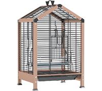 Aluminum Alloy Bird Aviary, Bird Cages For Cockatiels Small Luxury Pigeon Cage, Home Pigeon Coop, ABS Tray Portable Pigeon Nest Box, Big Space Transportation Cage(Rose gold)