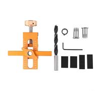 Aluminum Alloy Cabinet Door Installation Jig with Adjustable Positioning Guide and Drill Bit for General Size Wooden Cabinet Assembly(A)
