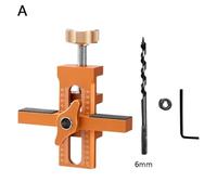 Aluminum Alloy Cabinet Door Installation Jig with Drill Bit, Adjustable Locator for Hole Drilling and Punching, 2-in-1 Positioner Tool with Stainless Steel Holes and Double Row Scale A