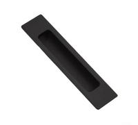 Aluminum Alloy Cabinet Pull Handle for Sliding Doors, Embedded Slotted Design, Modern Furniture Knob, No Drill Installation, 160 x 38 mm, Pack of 2(black)