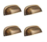 Aluminum Alloy Cabinet Pulls 64mm Rust Resistant | Classic bin cup shape, antique for bronze finish, rustic charm, fits standard 64mm spacing, elegant decor upgrade