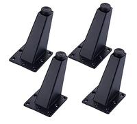 Aluminum Alloy Cabinets Feet,Metal Furniture Legs,Square Table Legs,Oblique Tapered Sofa Legs,for Coffee Tables,Bathroom TV Cabinets,Bedside Table,Support Leg,with Screws (80mm/3.1in,Black)(Black,100m