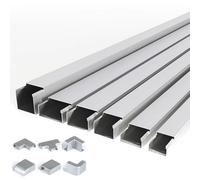 Aluminum Alloy Cable Trunking for Wall Mounting, Open Wire Duct for Hiding TV Cables, 2 x 1m, 80x40mm
