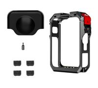 Aluminum-Alloy Camera Cage for 360 Degree Devices Strengthened Heat Dissipation Design Cold Shoe Mount Compatibility Heat Dissipation Camera Cage