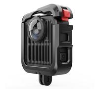 Aluminum Alloy Camera Cage for GoPro Max 2 with Silicone Lens Cover, Lightweight Protective Case with Multiple Mounting Options, Black
