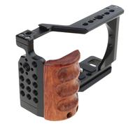 Aluminum Alloy Camera Cage For Song Zve10 With Comfortable Wood Grip And Quick Release Plate