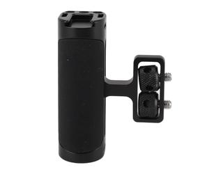 Aluminum Alloy Camera Cage Side Handle with Silicone Grip, Universal Adjustable Up and Down Side Handle Grip for Photography Rig, Cold Shoe Mount and 1/4 Screw for Vlogging and (Black)