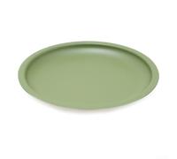 Aluminum Alloy Camping Small Dish Plate with Non-Stick Coating, Lightweight Heatable Dinnerware for Outdoor Hiking Picnic and Home Use, Stackable Design(L green)