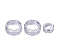 Aluminum Alloy Car Audio Interior Air Conditioner Control Knob Button Trim Decorative Ring for BMW 1 2 3 3GT 4 Series X1 X2(Silver)