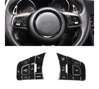 Aluminum Alloy Car Steering Wheel Button Sticker Compatible with J@gu@r XF/XF/E-PACE/F-PACE/F-TYPE 10 Pcs Steering Wheel Button lnner Decoration Cover(Mid-configuration-Silver)